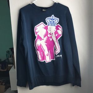Graphic navy crewneck